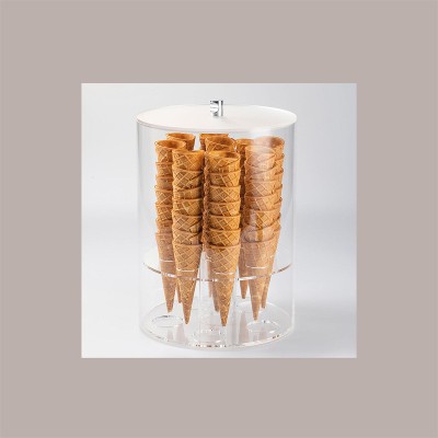Porta Coni in Plexiglass con Interno Reversibile a 2 Formati Ideale per Gelaterie Dm 25H33 cm [647030ca]