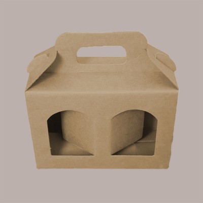 10 Pz Scatola Astuccio Porta 2 Vasetti Salse Creme in Cartoncino Avana 170x80H120mm [eb59e3a0]