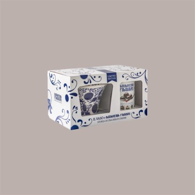 1,25 Kg Couvette Amarena in Latta con Vaso in Ceramica Decorato Fabbri [b26ed819]