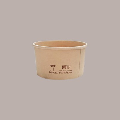 180 Pz Coppetta Bicchiere per Gelato in Carta di Bamboo Biodegradabile 230cc [bc591722]