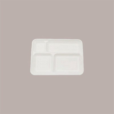 25 Pz Vassoio Self 4 Scompartimenti in Polpa di Cellulosa Bio 37x27H3,5 cm [b5bb88fe]