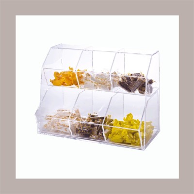 Porta Granelle Contenitore Trasparente 6 Scomparti Multiuso 45x25H33,5 cm [bcfda9bf]