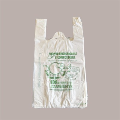 Shopper Bio Medie Monouso a Strappo Elefante, 27+7+7H50cm 500 Pezzi, Bianco, Manico a Bretella [cf4f05fd]