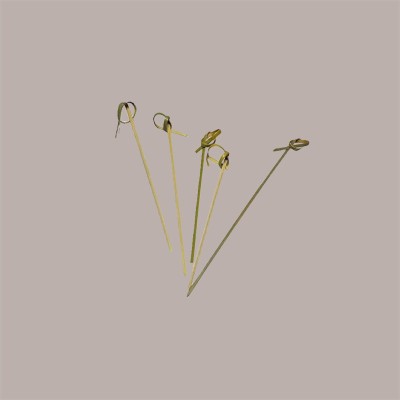 300 Pezzi Ricciolo Spiedino Knot cm10,5 Natural Bamboo Legno [8a5922a6]