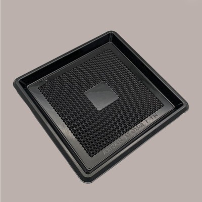 60 Pz Vassoio Quadrato Medoro Nero Plastica Rigido 20x20 cm [03ac4ba4]