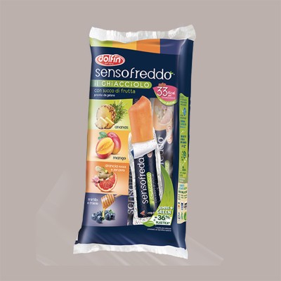 Ghiacciolo con succo di frutta Senso Freddo pronto da gelare DOLFIN 50 Pz da 42 Ml [4ed49c34]
