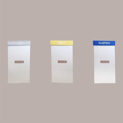 Cestini con Coperchio per Raccolta Differenziata Fondo Bianco 110 Litri 38x38H77 cm 3 pezzi [beaecc81]
