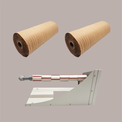 Set 2 Bobine in Carta a Nido d'Ape Colore Avana per Imballaggio con Dispenser [caf5493a]