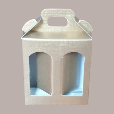 Scatola Astuccio Porta 2 Vasetti Salse Creme in Cartoncino Seta Oro 130x60H150mm 10 Pezzi [37f2bdd2]