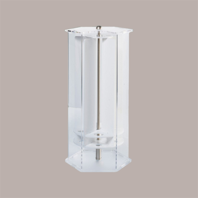 Porta Coni Cialde Piccolo Girevole 5 Fori in Plexiglass Base e Top Satinati
