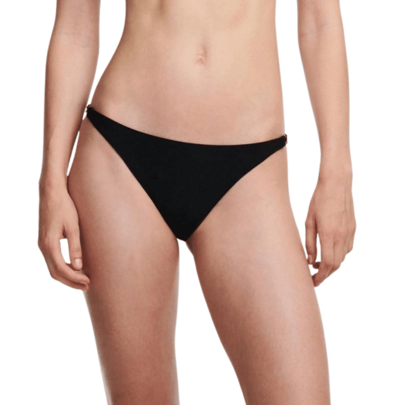 Slip bikini Emblem sgambato nero Chantelle