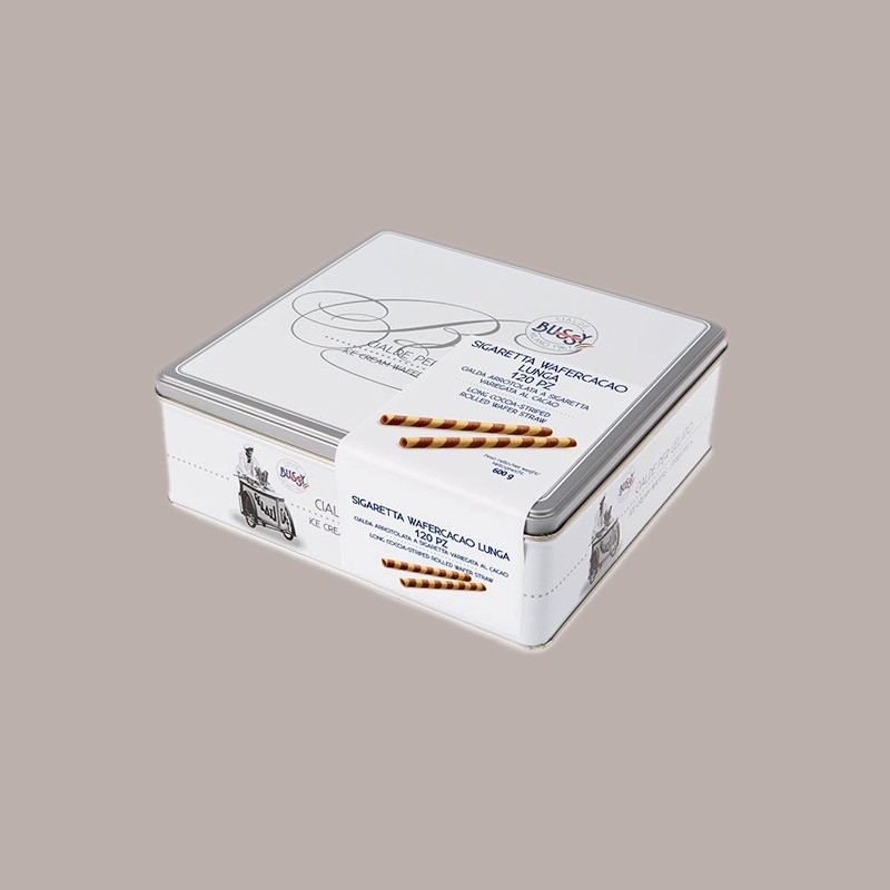 Sigarette Arrotolate Cialde Wafercacao per Gelato in Latta Bussy 160 pezzi [9482163c]