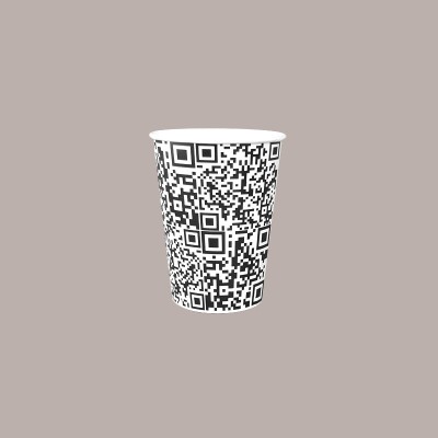 Bicchiere Bibite Fredde in Cartone Bianco e Nero ideale per Yogurt Gelato Granita grafica Black&White B/25 100 pezzi [f663e663]