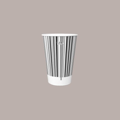 Bicchiere Bibite Fredde in Cartone Bianco e Nero ideale per Yogurt Gelato Granita grafica Black&White B/30 100 pezzi [4bdea95b]