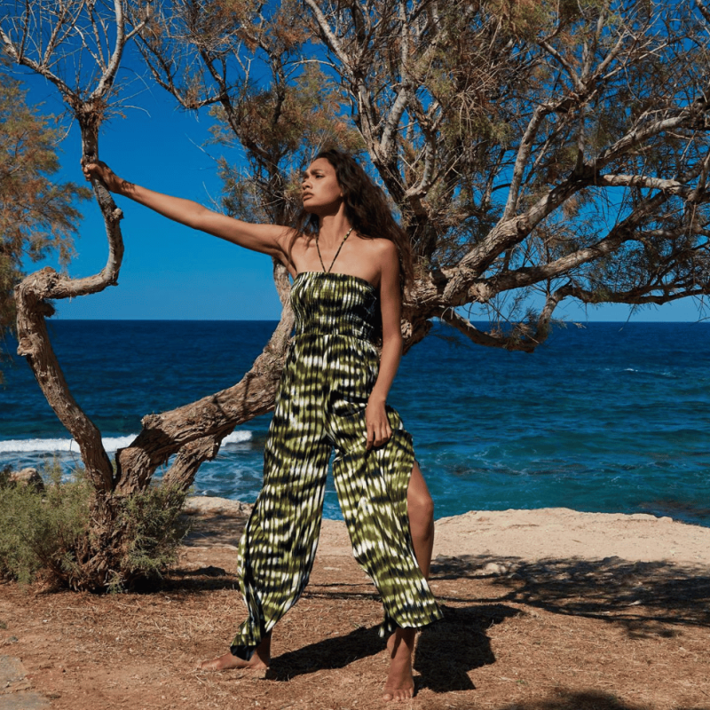 Tuta in viscosa verde militare Sunflair