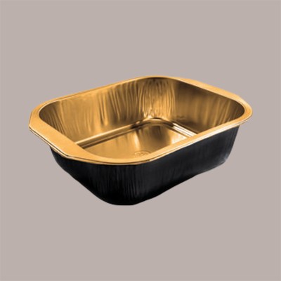 Contenitore Alluminio Oro Nero 1 Porzione Eclipse per Microonde Smoth Wall 157x124H40mm AS220497 50 pezzi [6c913473]