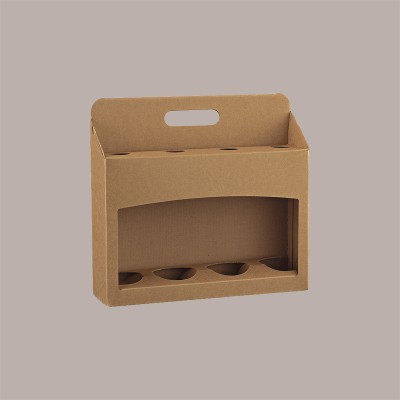 Scatola Astuccio Porta 4 bottiglie da 33cl Pub Cartoncino Avana 310x85x275 mm 10 pezzi [ac3f3cf1]