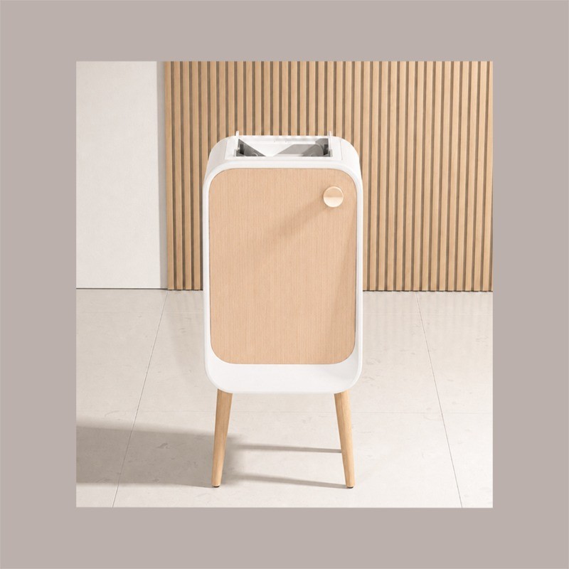 Cestino Pattumiera Automatica Sensore 20 Lt in Acciaio Inox Bianco con Gambe in Legno JAH9716 [fb4f4dfc]