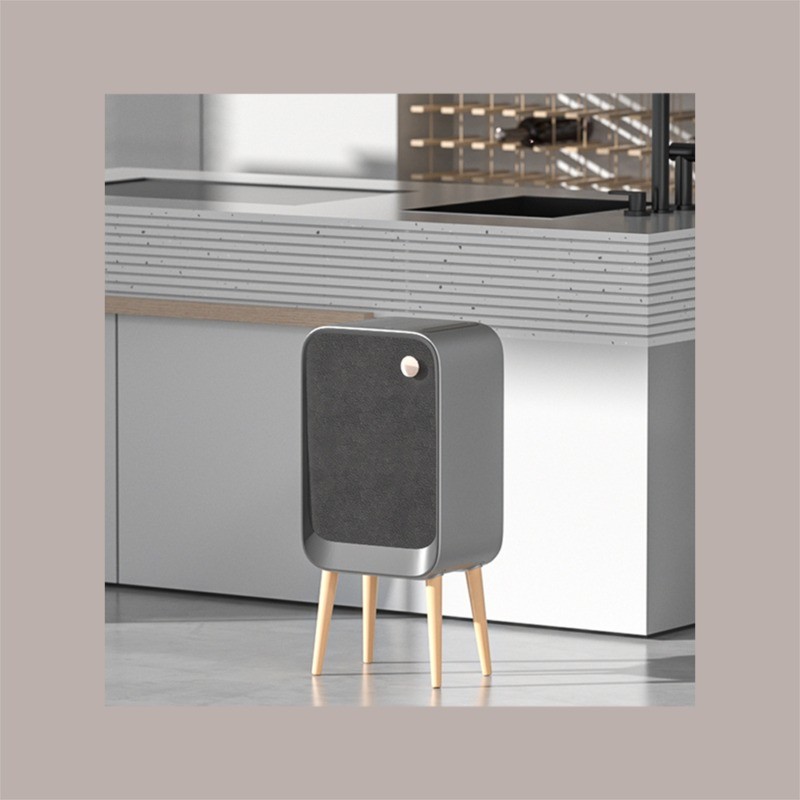 Cestino Pattumiera Automatica Sensore 20 Lt in Acciaio Inox Grigio con Gambe in Legno JAH9716 [cbfe54f9]