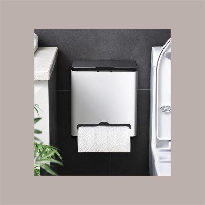 Cestino Pattumiera da Incasso in Acciaio Inox con Secchio Interno e Porta Carta 4 Lt Argento JAH542 [df1e462d]