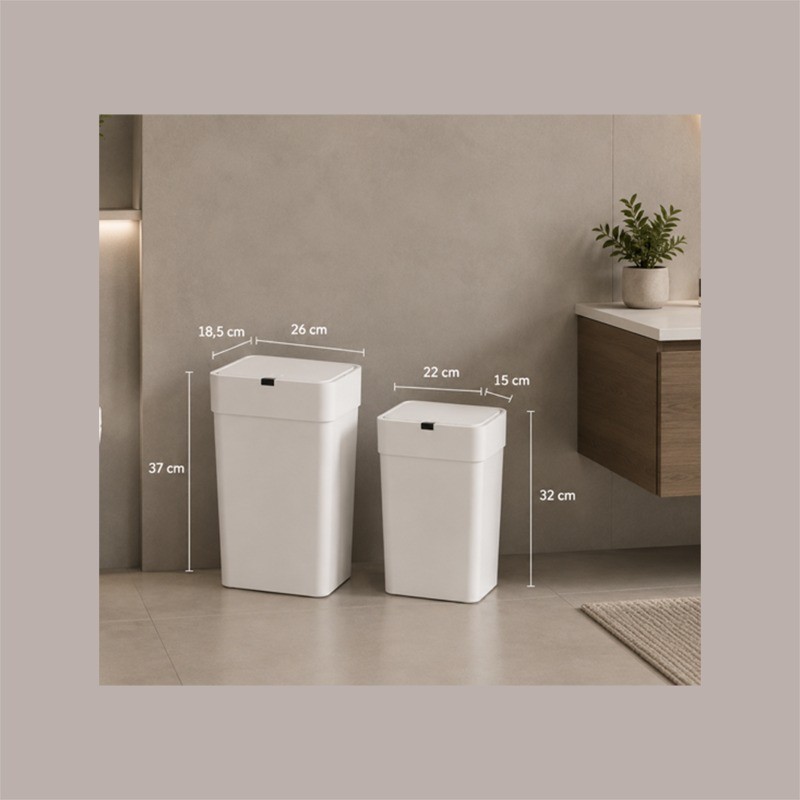 Set Cestini Pattumiera Automatici con Sensore 9Lt + 15Lt Bianco JAH6216+JAH6217 [e9233220]