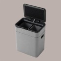Cestino Pattumiera Automatica Doppia con Sensore 26 Lt Acciaio Inox, Ozono e Gambe in Legno [efaf5f28]