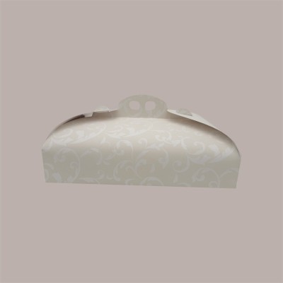 Scatola Porta Torta Rettangolare Grande Cartoncino Bianco grafica damasco 33x44H7cm 5 Pz [8a26f68b]