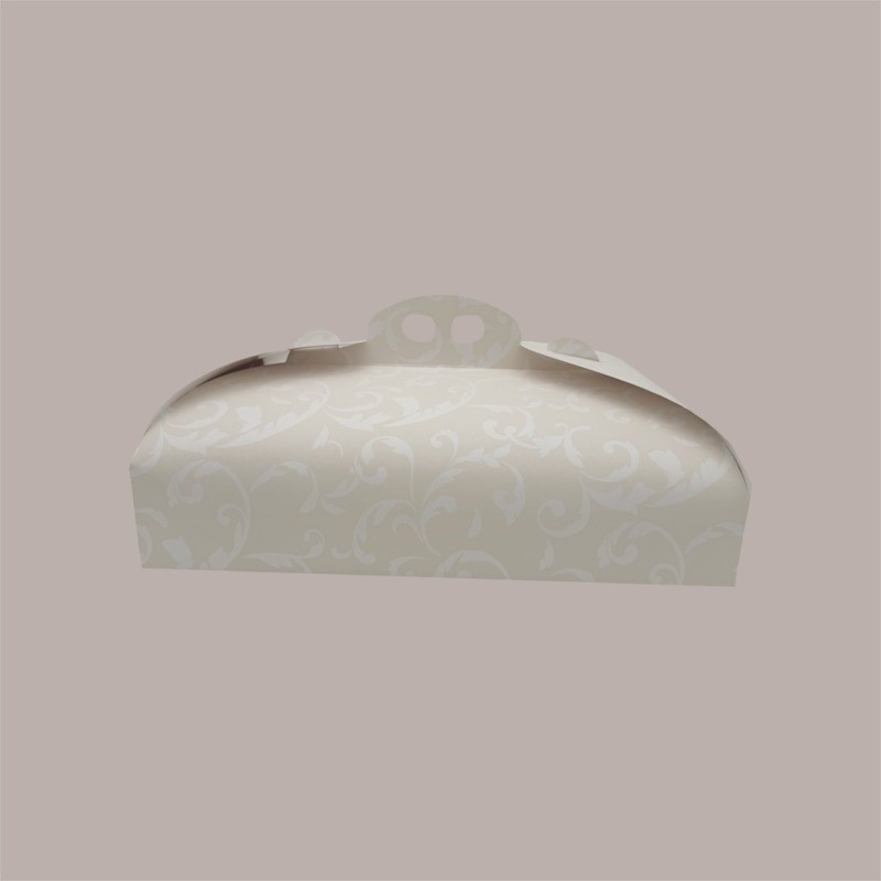 Scatola Porta Torta Rettangolare Grande Cartoncino Bianco grafica damasco 33x44H7cm 5 Pz [8a26f68b]