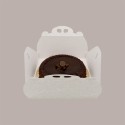 Scatola Porta Torta Rettangolare Grande Cartoncino Bianco grafica damasco 33x44H7cm 5 Pz [8f76b195]