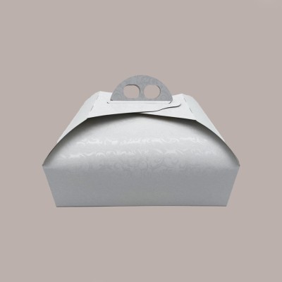 Scatola Porta Torta Cartoncino Bianco Damascato 41x41H7cm 5 Pz [bef1dba1]
