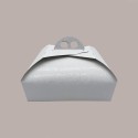 Scatola Porta Torta Cartoncino Bianco Damascato 41x41H7cm 5 Pz [bef1dba1]