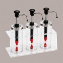 Distributore Dosatore Salse e Creme 3 Dispenser 1650 ml in Plexiglass, Acciaio e Finiture Nere [5524df60]