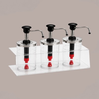 Distributore Dosatore Salse e Creme Plexiglass 3 dispenser 950 ml Finitura Nera [315c4cc2]