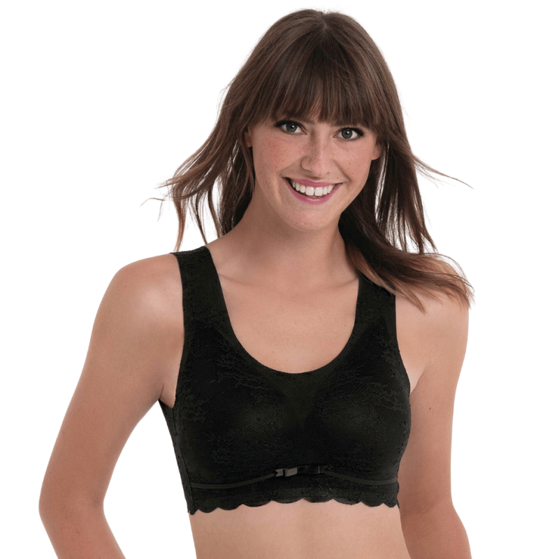 Bralette con coppe imbottite Essential Lace Anita nero