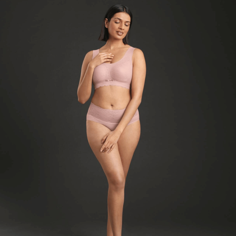 Slip vita alta con pizzo Essential Lace rosewood