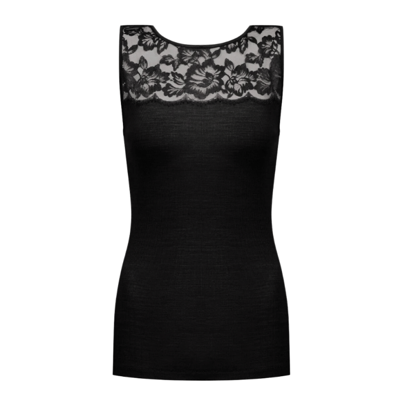 Top lana seta serie Wool Love nero Mey Women