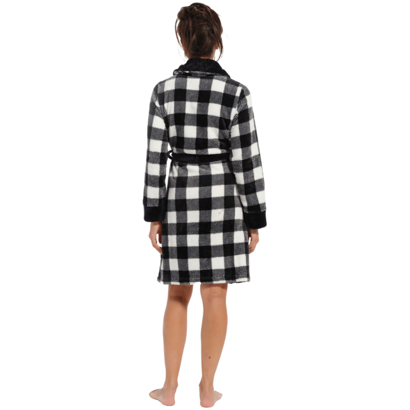 Vestaglia in pile a scacchi Rebelle