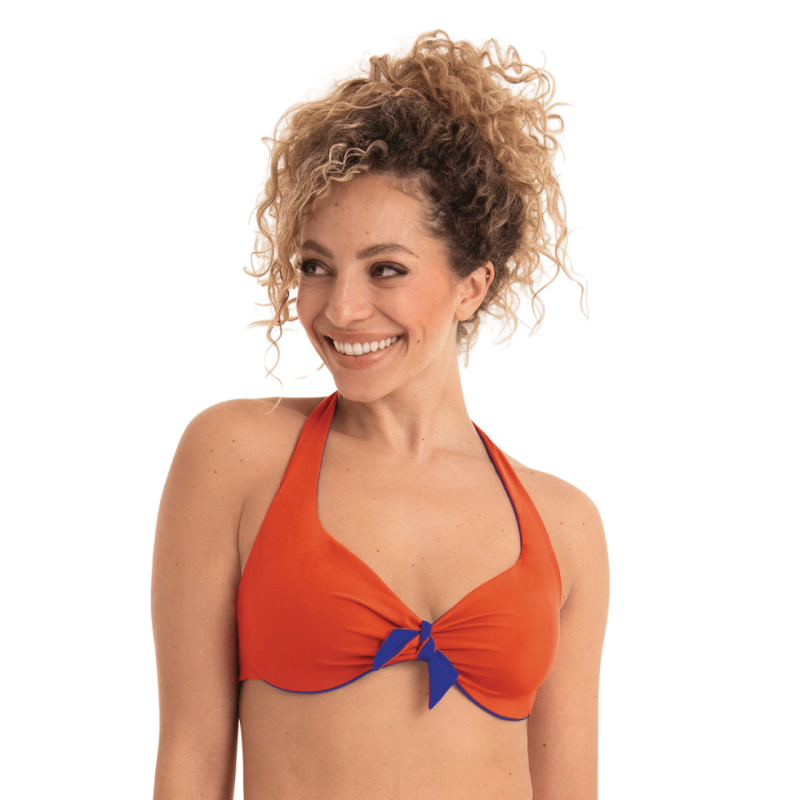 Costume triangolo Loretta reversibile - Pure Flip Rosa Faia