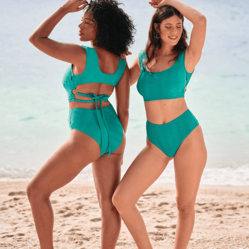 Costume top Vrani senza ferretto coprente Rosa Faia serie Stretch Wave