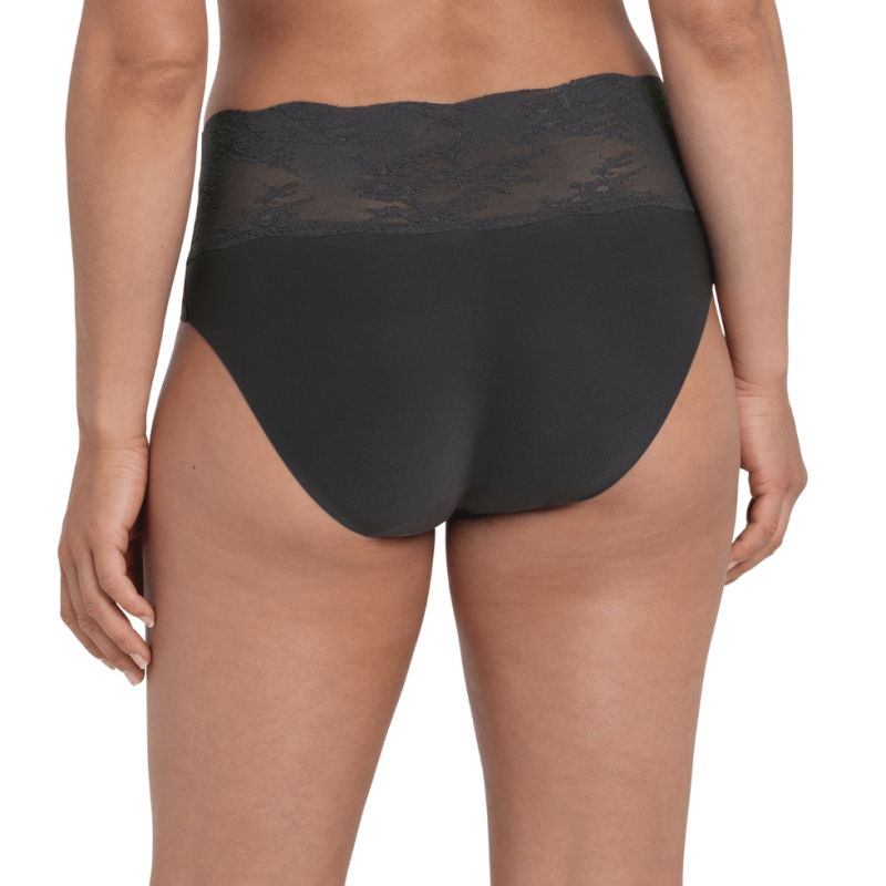 Slip vita alta con pizzo Essential Lace antracite