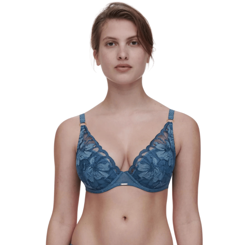 Reggiseno coque Fleurs Signature Chantelle jeans blue denim
