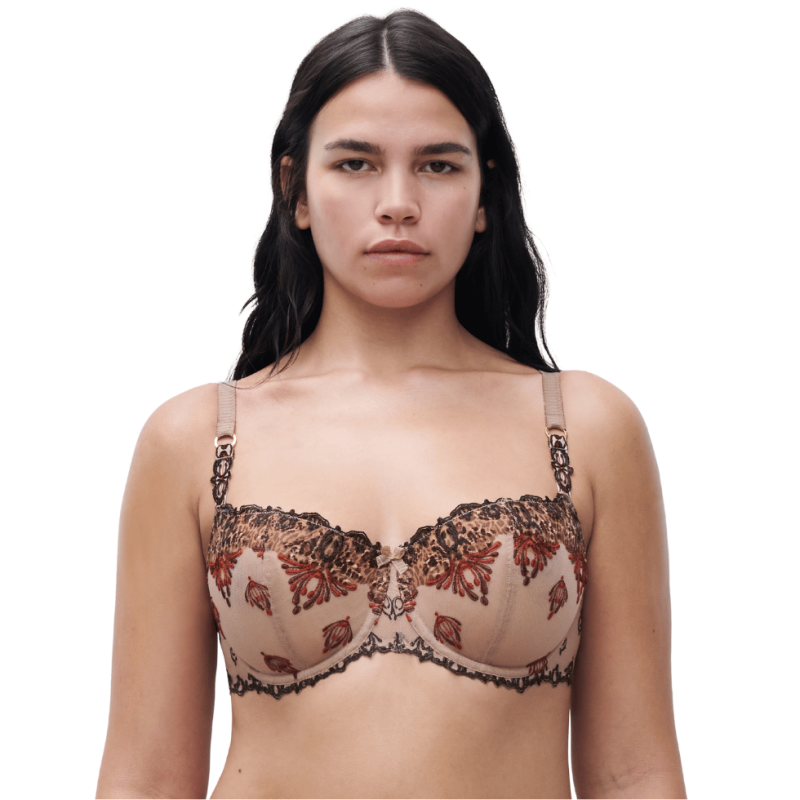 Reggiseno a balconcino Champs-Elysées feline print