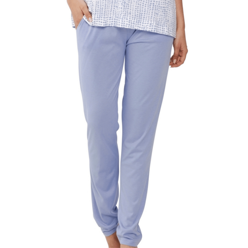 Pigiama serafino azzurro in cotone Pastunette