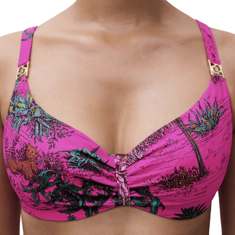 Top bikini combinabile Sauvage di Chantelle pink jungle