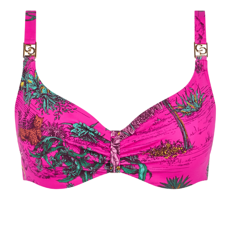 Top bikini combinabile Sauvage di Chantelle pink jungle