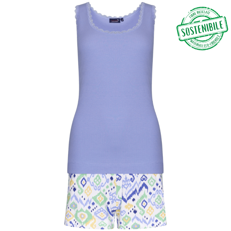 Pigiama Canottiera con pantaloncino in cotone organico Rebelle