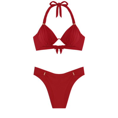 Bikini a triangolo Fabia rosso Pain de Sucre