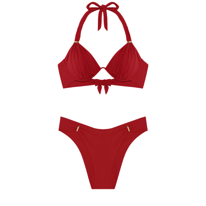 Bikini a triangolo Fabia rosso Pain de Sucre