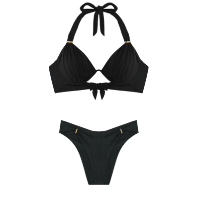Bikini a triangolo Fabia nero Pain de Sucre
