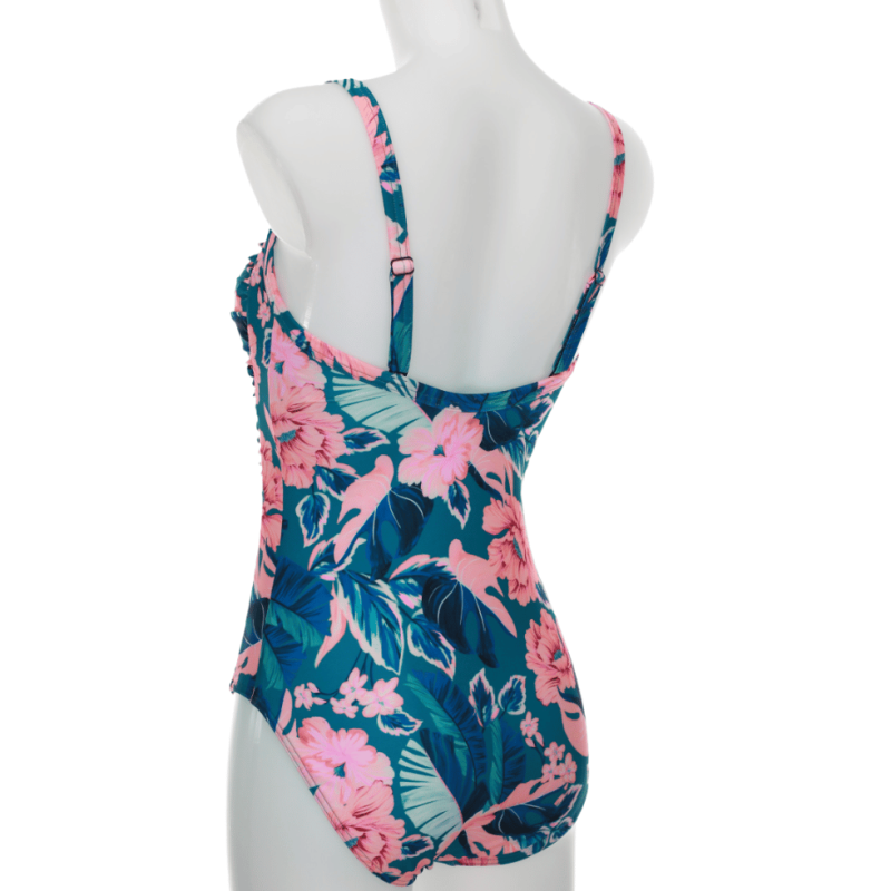 Costume intero floreale blu magenta hawaii Sunflair